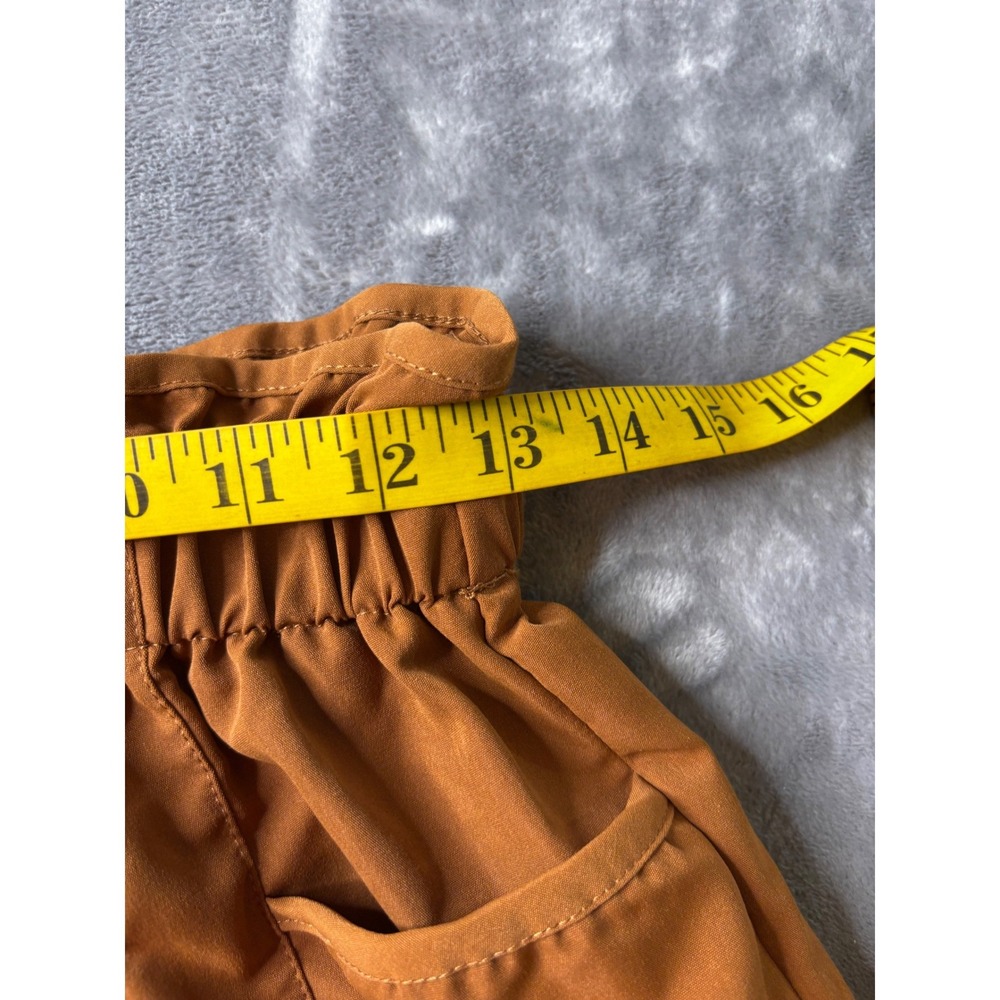 Lovepoem by Block Rust Brown Paperbag Waist Shorts Womens Medium Drawstring - Picture 7 of 10